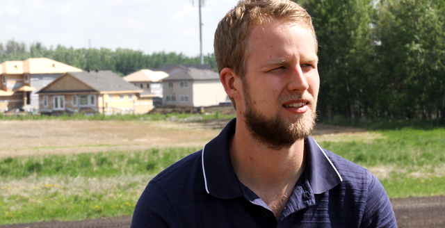 Darren Haarsma, during his research for ALI's project 'Economic Evaluation of Farmland Conversion and Fragmentation in Alberta'.